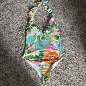 Baltic Born Tropical One Piece Swimsuit Aqua Floral